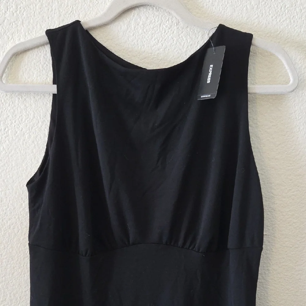 Express Black Sleeveless Fit & Flare Mini Dress - Picture 3 of 5